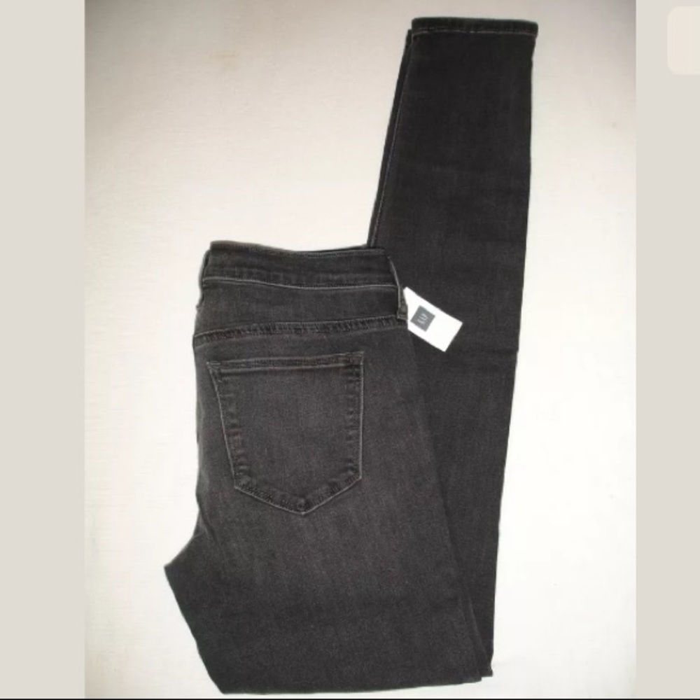 Gap 1969 Dark Gray Stretch True Skinny Jeans 26 L - Picture 2 of 8